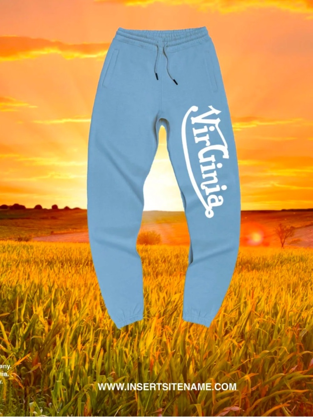Blue 'Virginia' Graphic Sweatpants